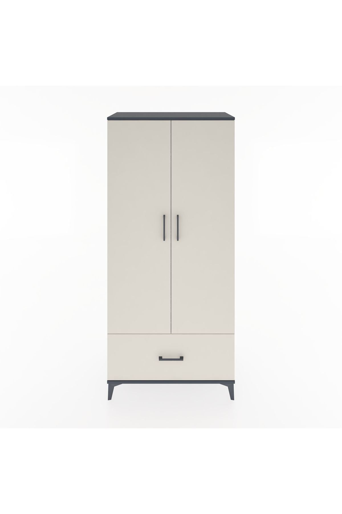 Hyperion Dolap 5 Raflı Tek Çekmeceli 2 Kapaklı 88x44x195 - S60M011V4B