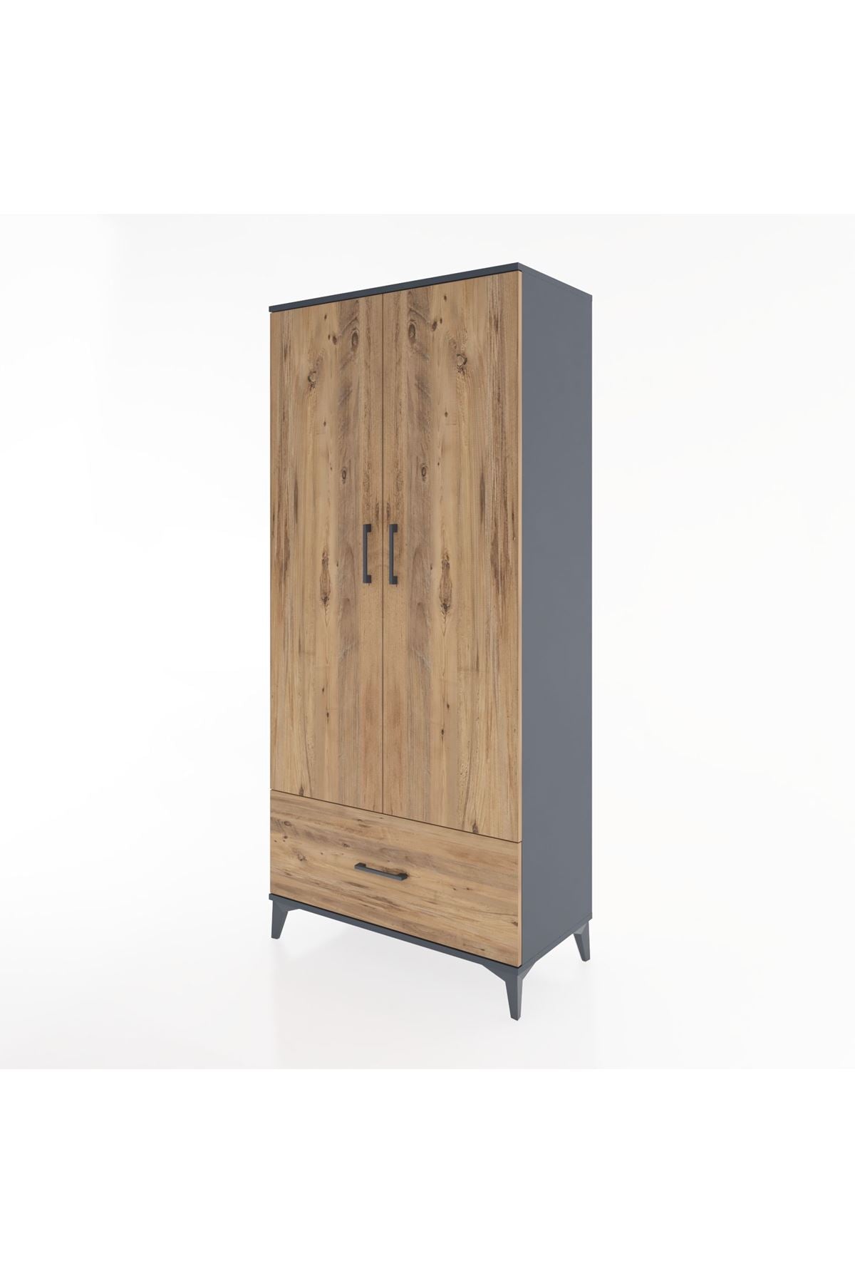 Hyperion Dolap 5 Raflı Tek Çekmeceli 2 Kapaklı 88x44x195 - S60M011V6B