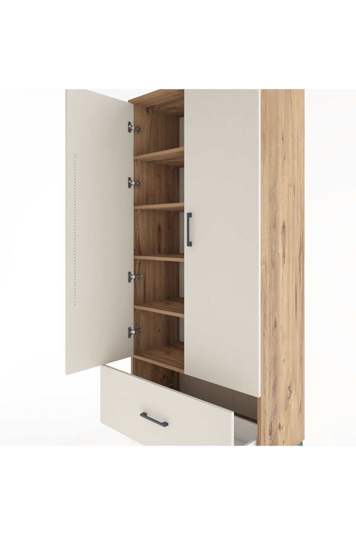 Hyperion Dolap 5 Raflı Tek Çekmeceli 2 Kapaklı 88x44x195 - S60M011V7B
