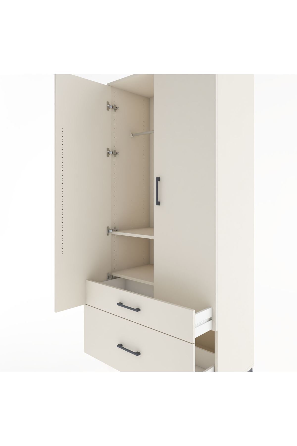 Hyperion Dolap 2 Raflı 2 Çekmeceli Tek Askılı 88x44x195 - S60M013V1B