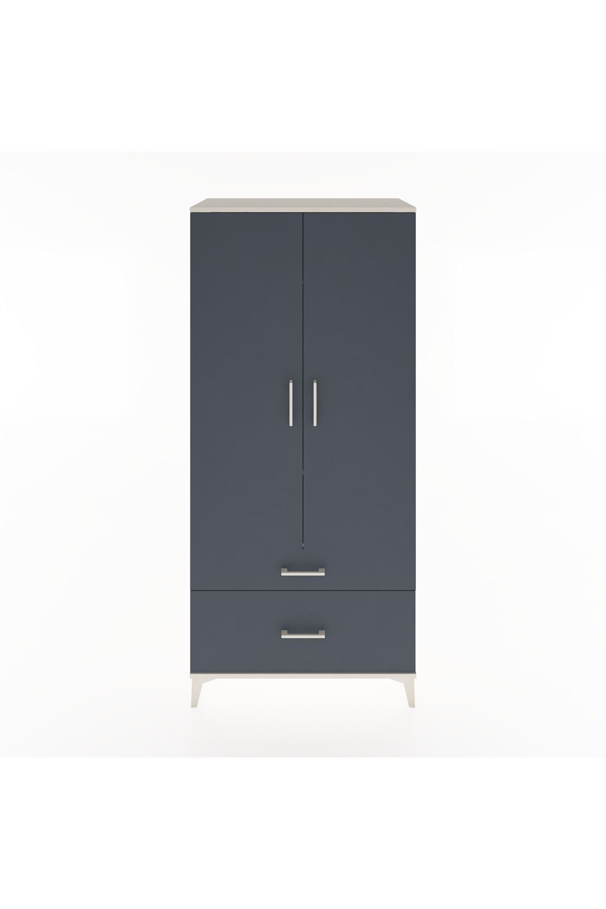 Hyperion Dolap 2 Raflı 2 Çekmeceli Tek Askılı 88x44x195 - S60M013V2B