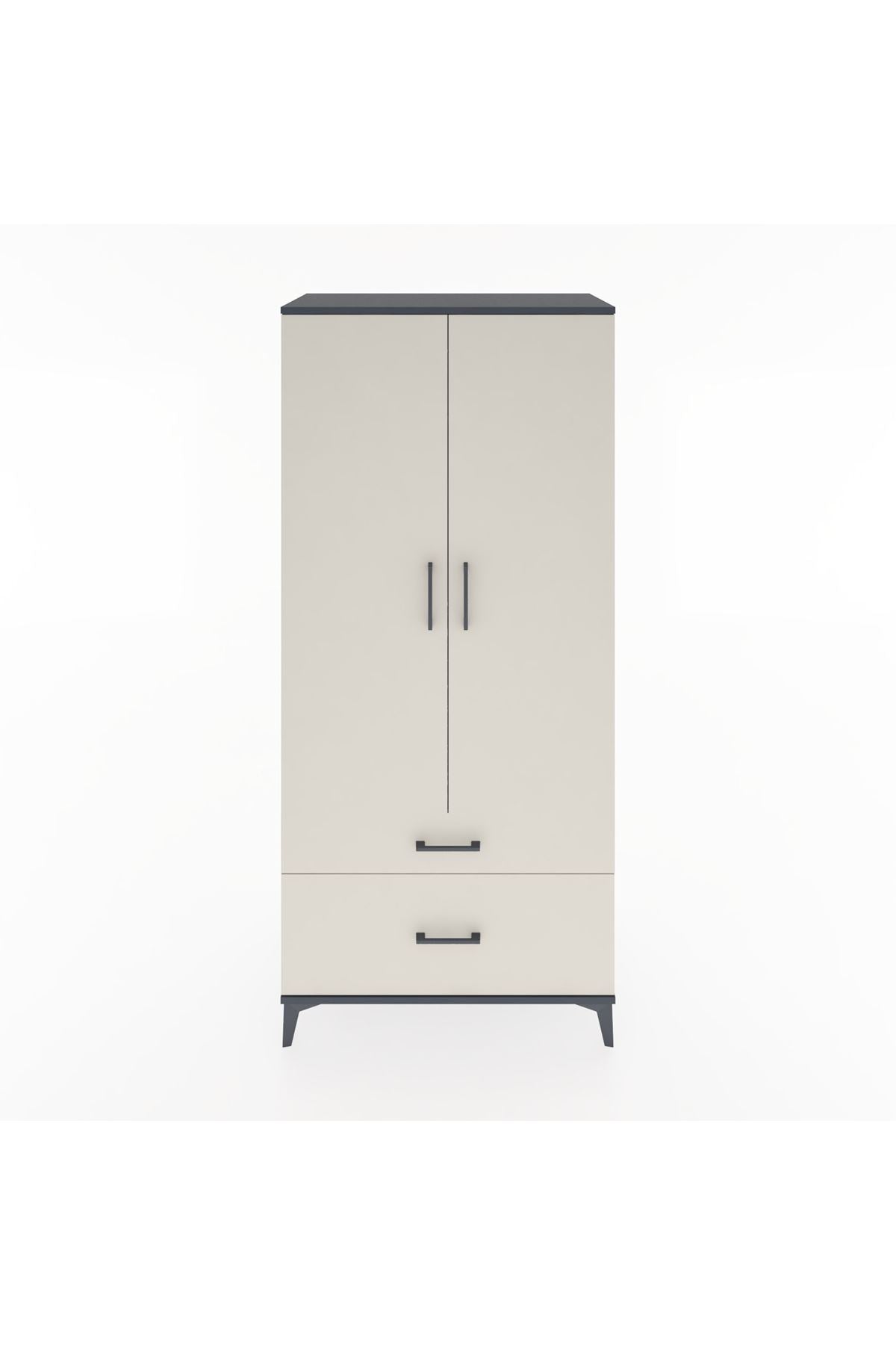 Hyperion Dolap 2 Raflı 2 Çekmeceli Tek Askılı 88x44x195 - S60M013V4B