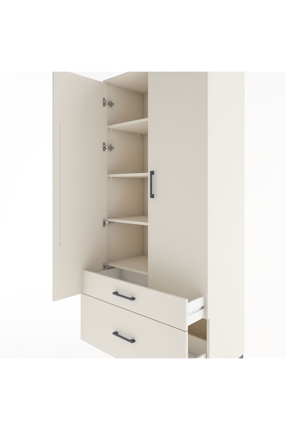 Hyperion Dolap 4 Raflı 2 Çekmeceli 2 Kapaklı 88x44x195 - S60M014V1B
