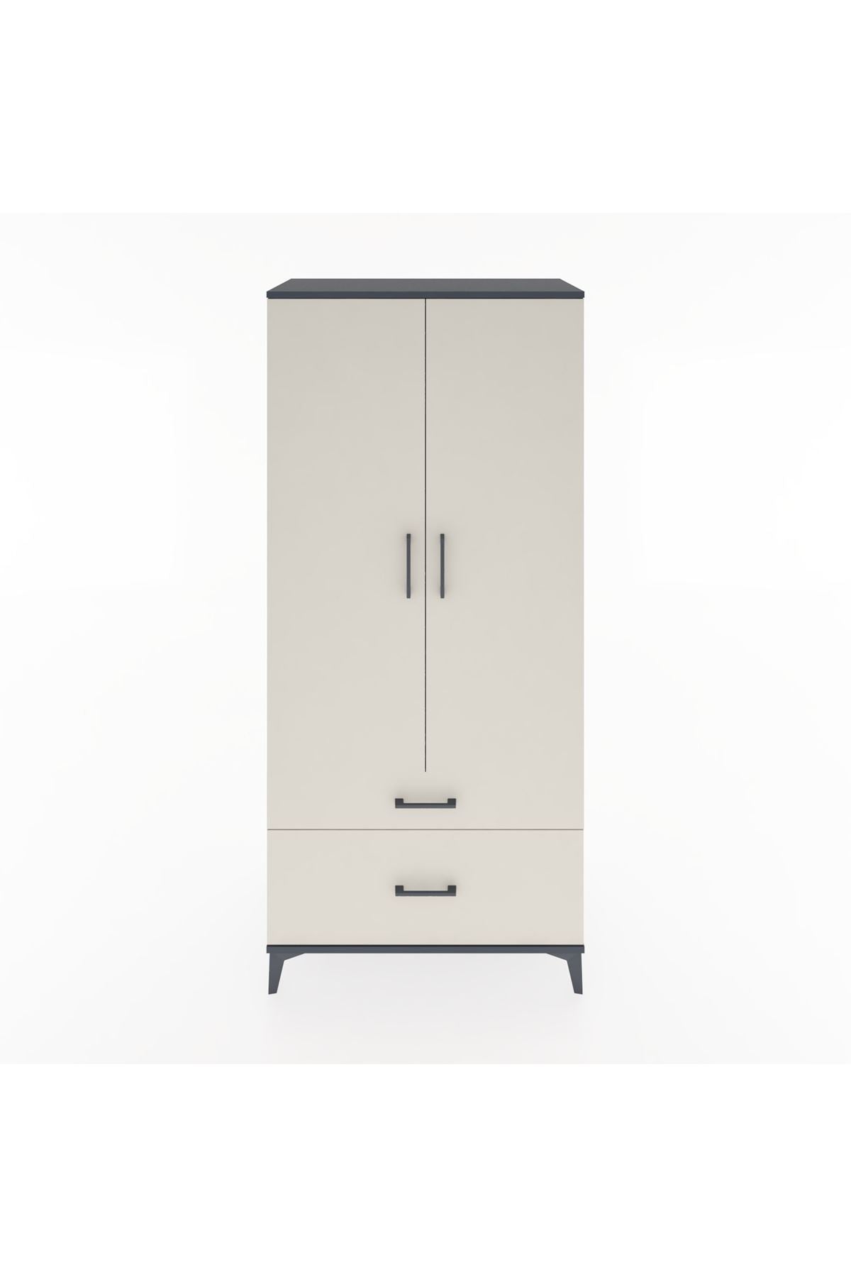Hyperion Dolap 4 Raflı 2 Çekmeceli 2 Kapaklı 88x44x195 - S60M014V4B