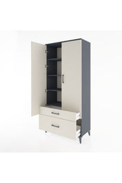 Hyperion Dolap 4 Raflı 2 Çekmeceli 2 Kapaklı 88x44x195 - S60M014V4B