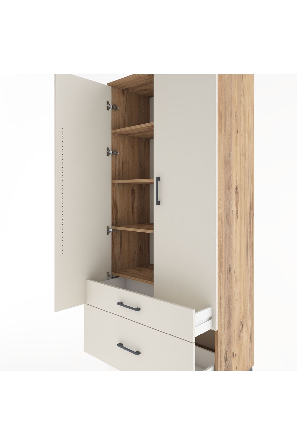Hyperion Dolap 4 Raflı 2 Çekmeceli 2 Kapaklı 88x44x195 - S60M014V7B