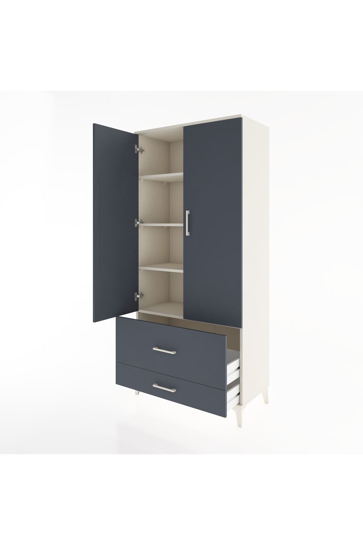 Hyperion Dolap 4 Raflı 2 Çekmeceli 2 Kapaklı 88x44x195 - S60M015V2B