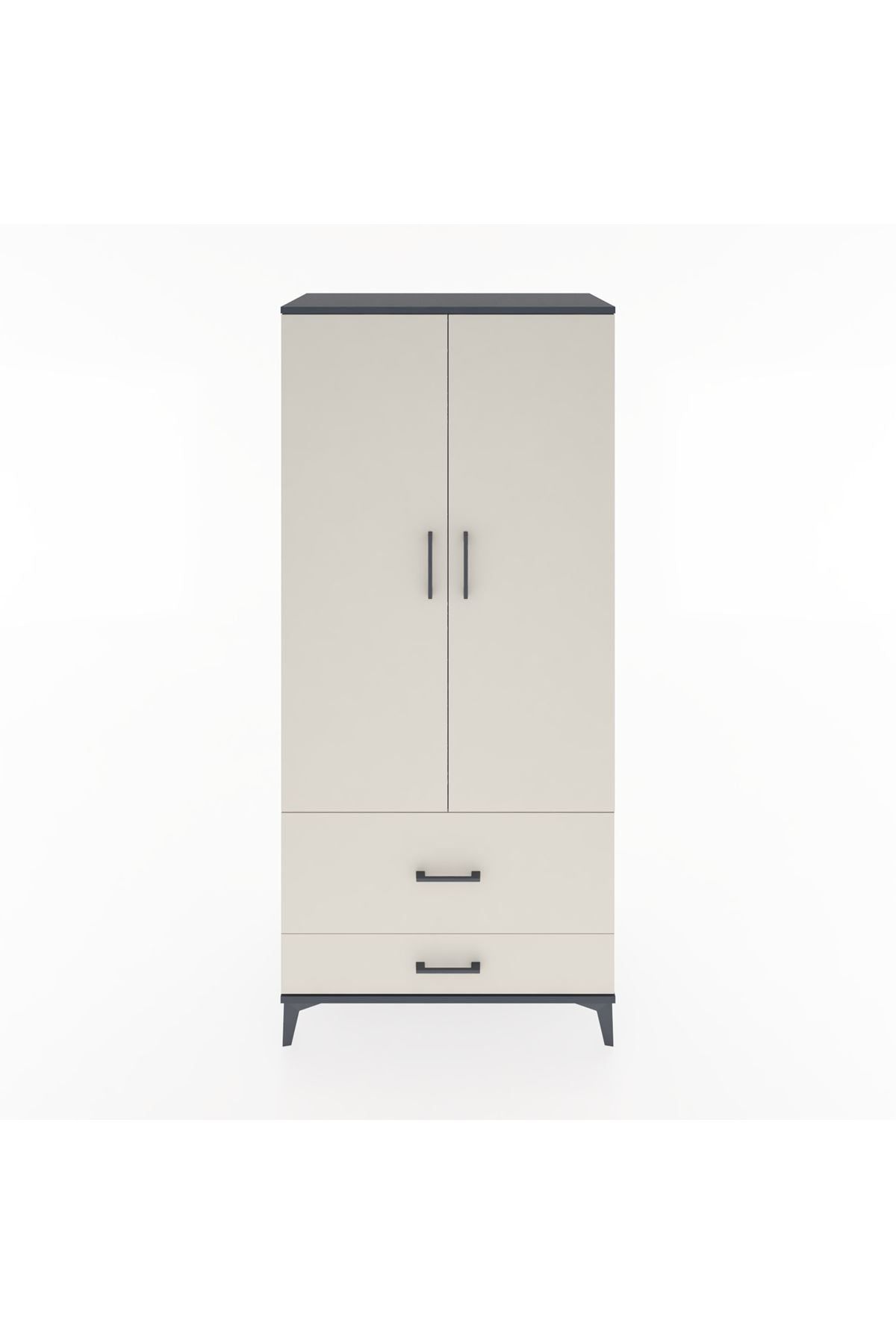 Hyperion Dolap 4 Raflı 2 Çekmeceli 2 Kapaklı 88x44x195 - S60M015V4B