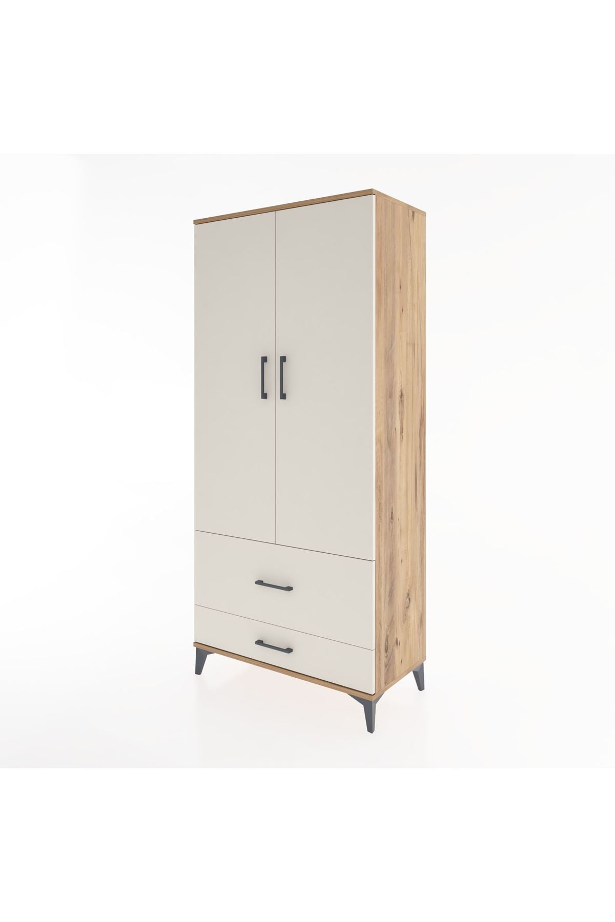Hyperion Dolap 4 Raflı 2 Çekmeceli 2 Kapaklı 88x44x195 - S60M015V7B
