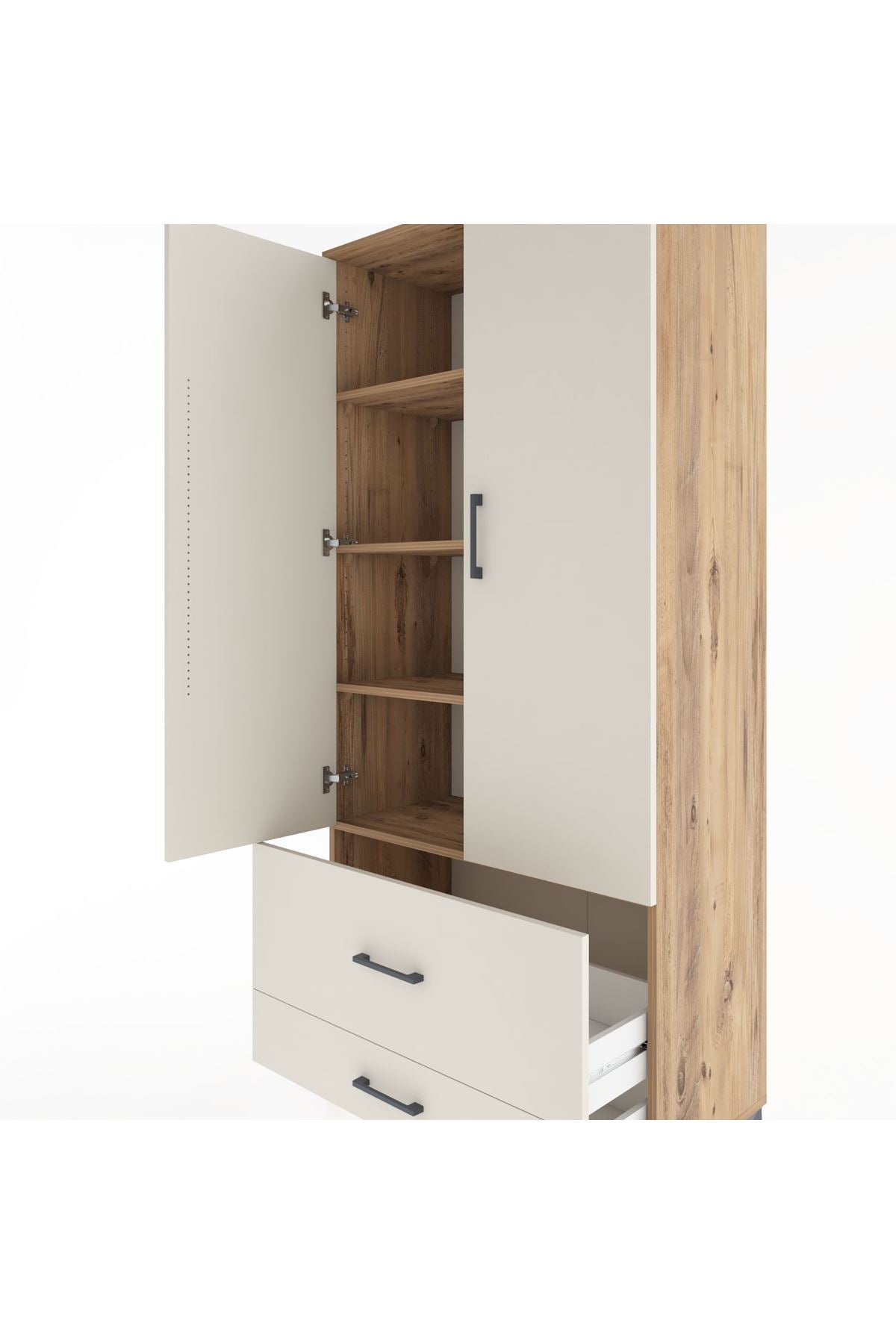 Hyperion Dolap 4 Raflı 2 Çekmeceli 2 Kapaklı 88x44x195 - S60M015V7B