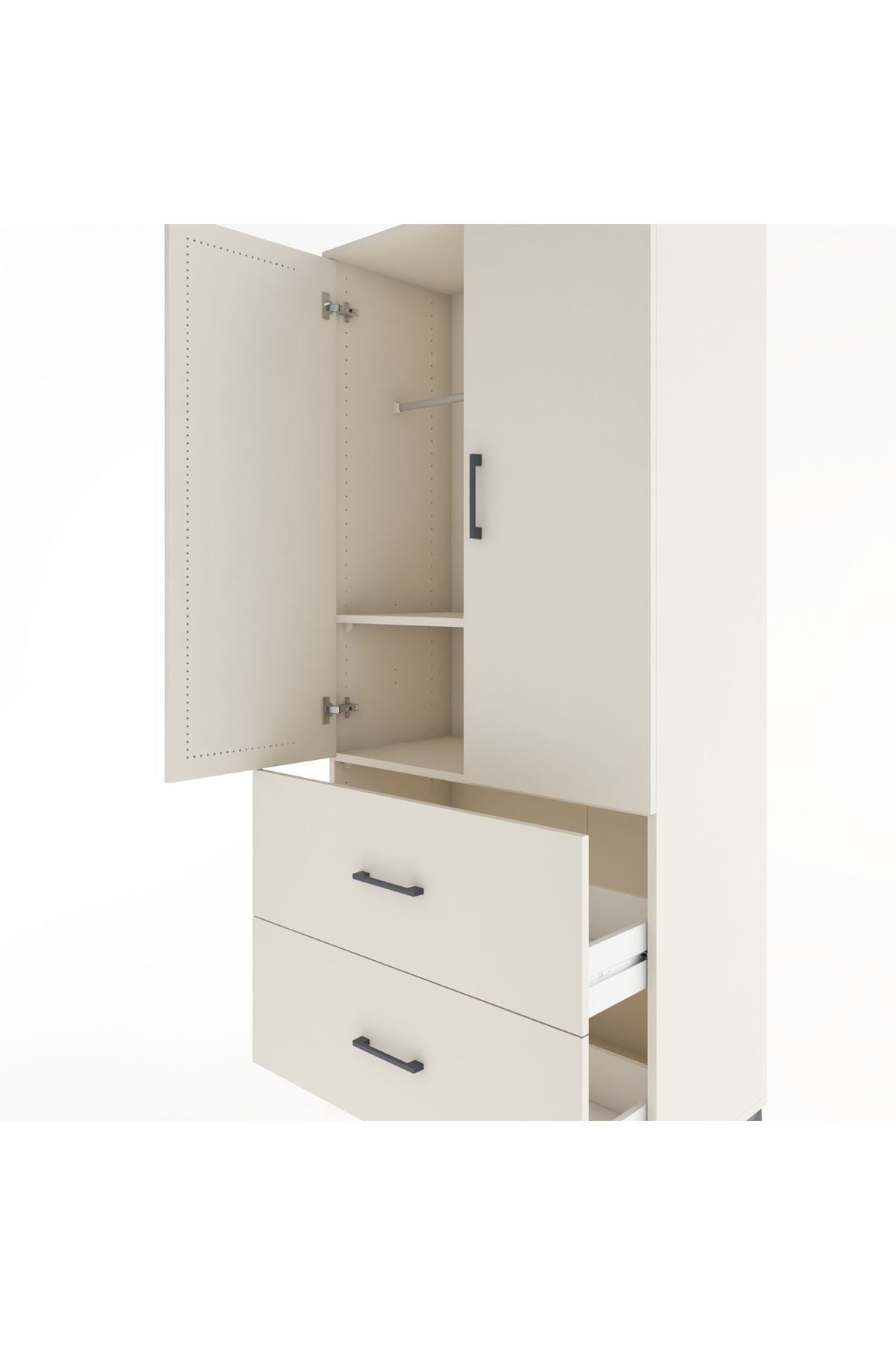 Hyperion Dolap 2 Raflı 2 Çekmeceli 2 Kapaklı 88x44x195 - S60M016V1B