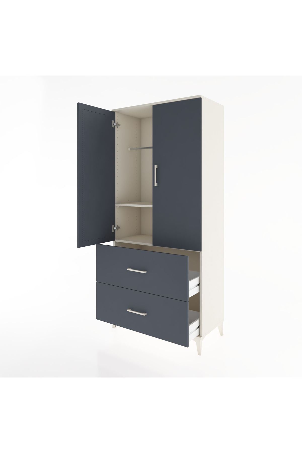 Hyperion Dolap 2 Raflı 2 Çekmeceli 2 Kapaklı 88x44x195 - S60M016V2B