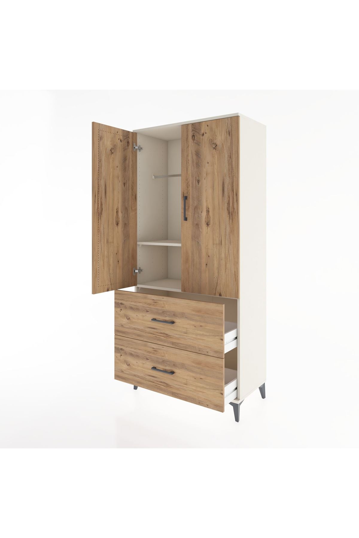 Hyperion Dolap 2 Raflı 2 Çekmeceli 2 Kapaklı 88x44x195 - S60M016V3B