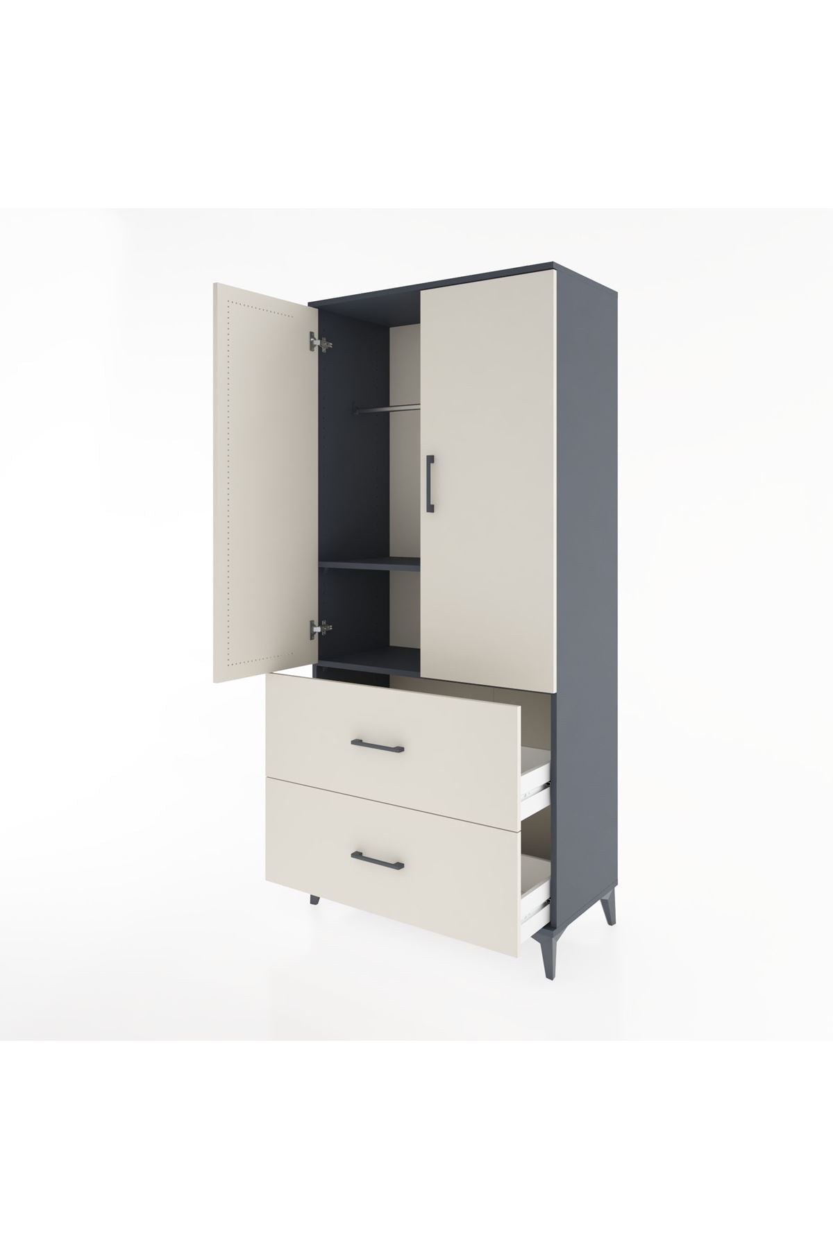 Hyperion Dolap 2 Raflı 2 Çekmeceli 2 Kapaklı 88x44x195 - S60M016V4B