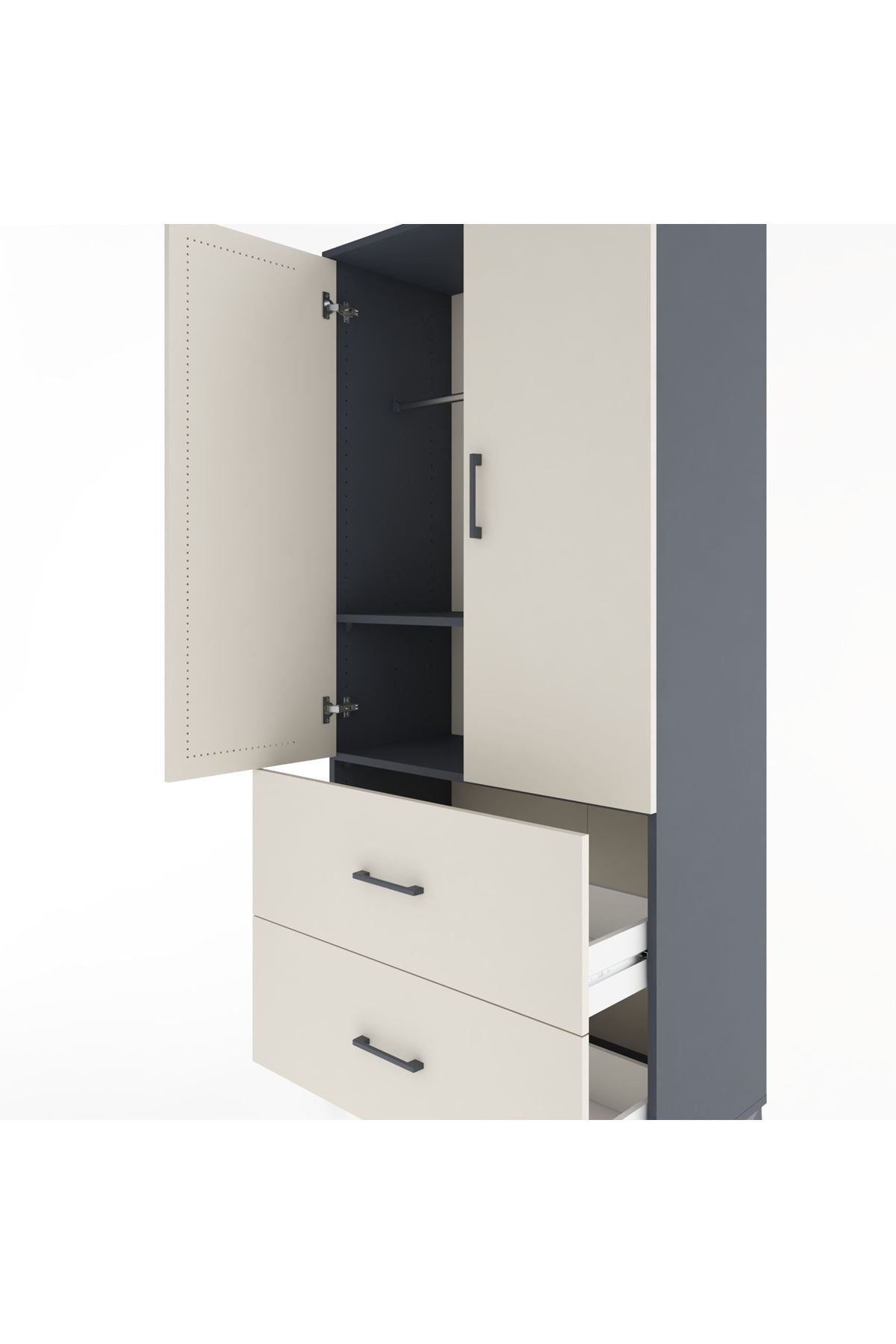 Hyperion Dolap 2 Raflı 2 Çekmeceli 2 Kapaklı 88x44x195 - S60M016V4B