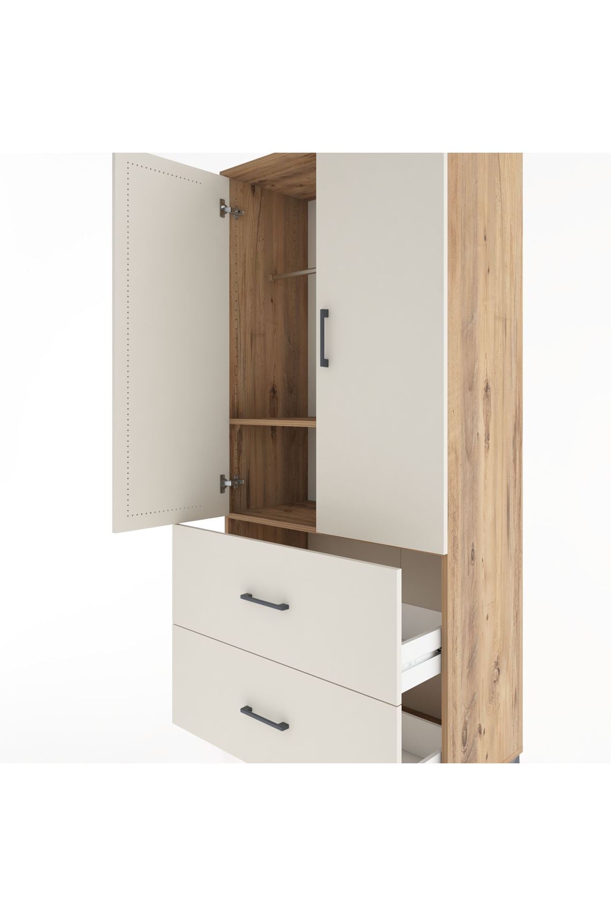 Hyperion Dolap 2 Raflı 2 Çekmeceli 2 Kapaklı 88x44x195 - S60M016V7B