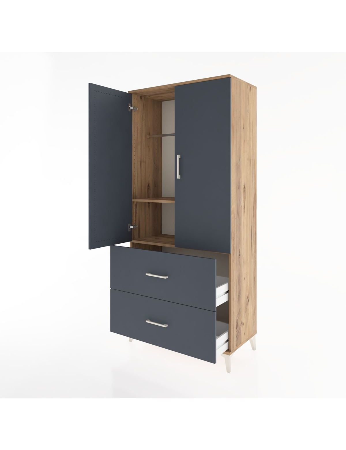 Hyperion Dolap 2 Raflı 2 Çekmeceli 2 Kapaklı 88x44x195 - S60M016V8B