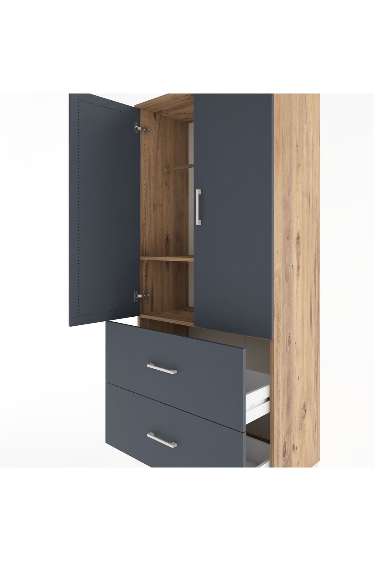 Hyperion Dolap 2 Raflı 2 Çekmeceli 2 Kapaklı 88x44x195 - S60M016V8B