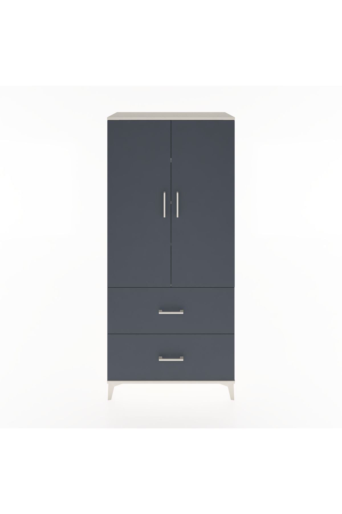 Hyperion Dolap 4 Raflı 2 Çekmeceli 2 Kapaklı 88x44x195 - S60M017V2B