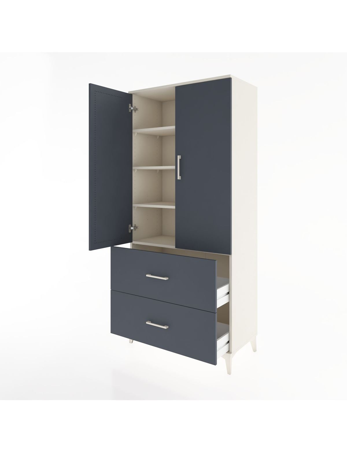 Hyperion Dolap 4 Raflı 2 Çekmeceli 2 Kapaklı 88x44x195 - S60M017V2B