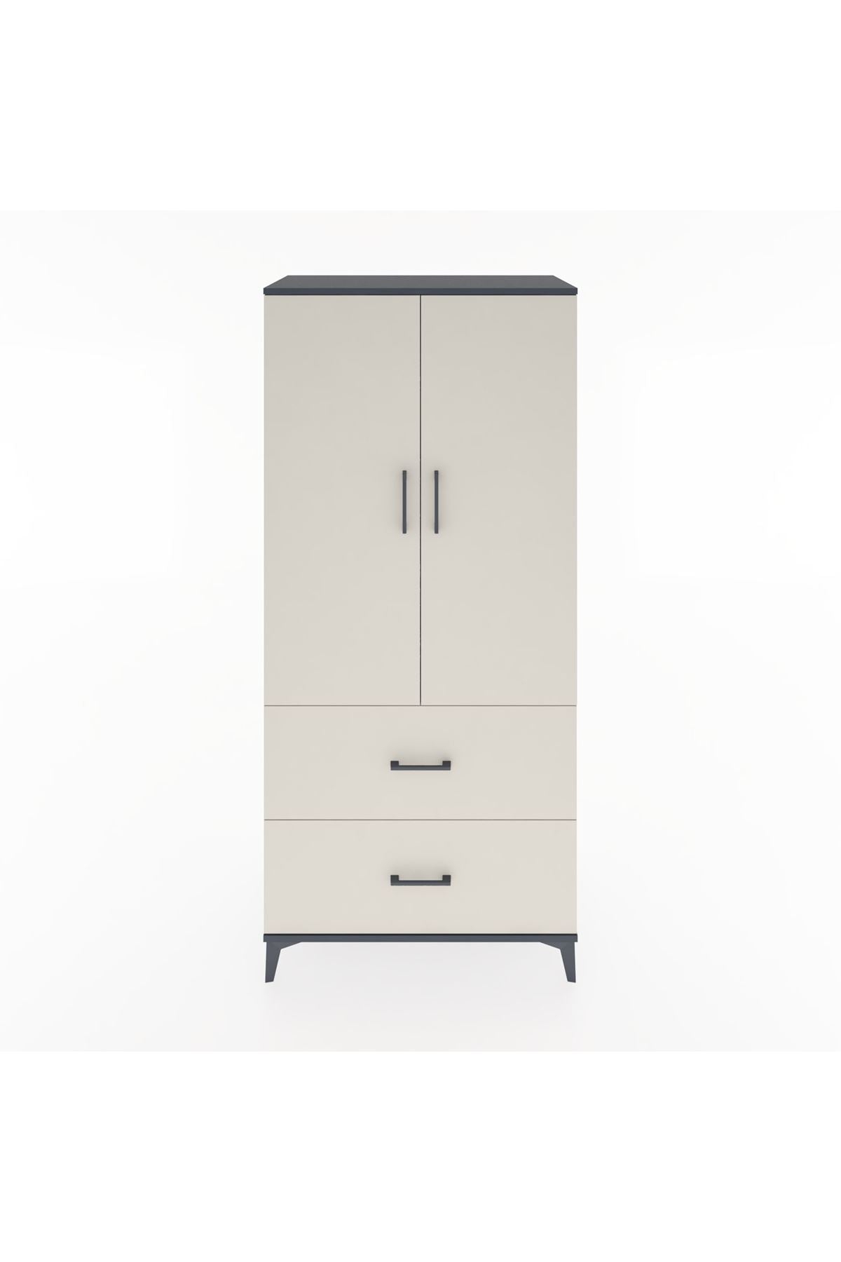 Hyperion Dolap 4 Raflı 2 Çekmeceli 2 Kapaklı 88x44x195 - S60M017V4B