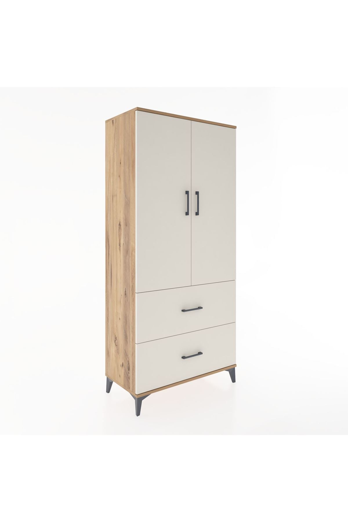 Hyperion Dolap 4 Raflı 2 Çekmeceli 2 Kapaklı 88x44x195 - S60M017V7B