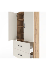 Hyperion Dolap 4 Raflı 2 Çekmeceli 2 Kapaklı 88x44x195 - S60M017V7B