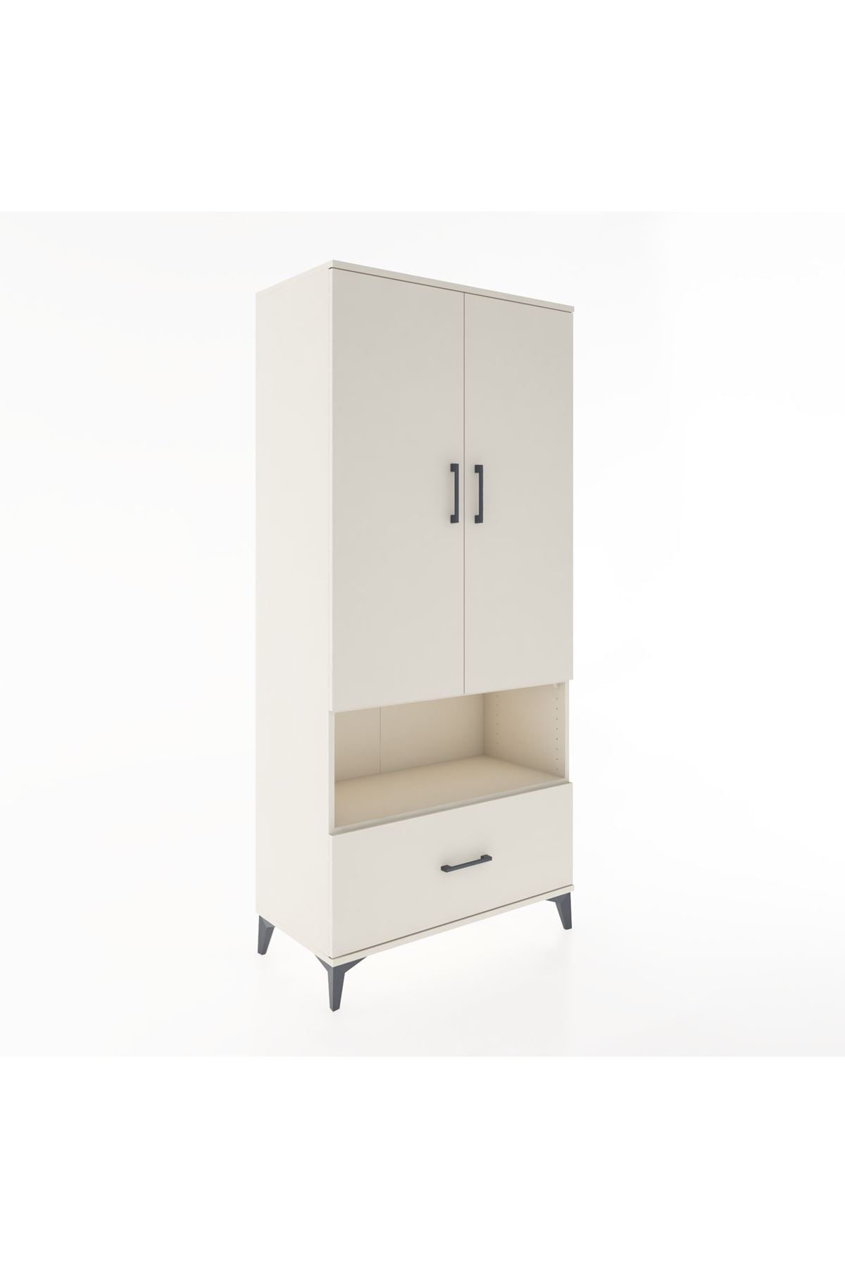 Hyperion Dolap 3 Raflı Tek Çekmeceli Tek Askılı 88x44x195 - S60M018V1B
