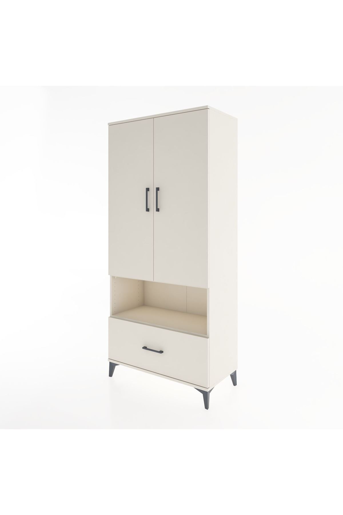 Hyperion Dolap 3 Raflı Tek Çekmeceli Tek Askılı 88x44x195 - S60M018V1B