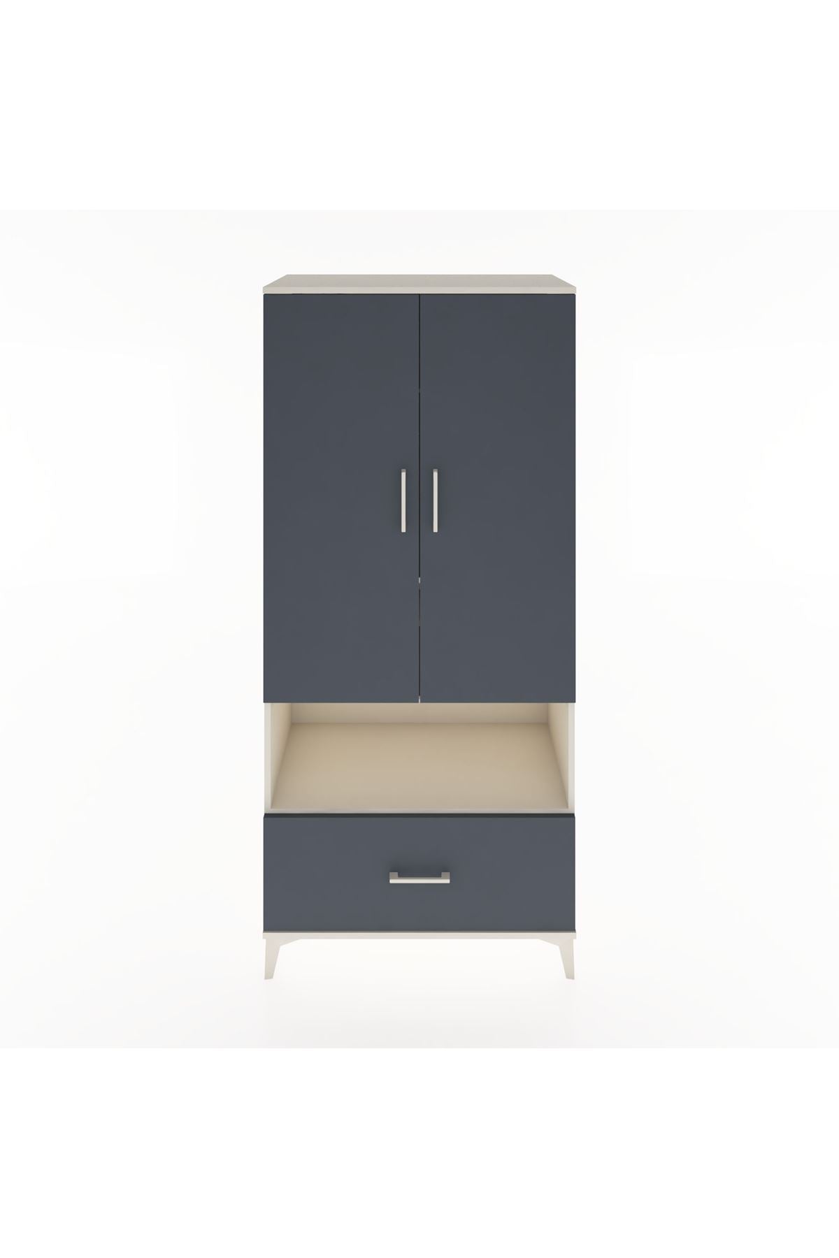 Hyperion Dolap 3 Raflı Tek Çekmeceli Tek Askılı 88x44x195 - S60M018V2B