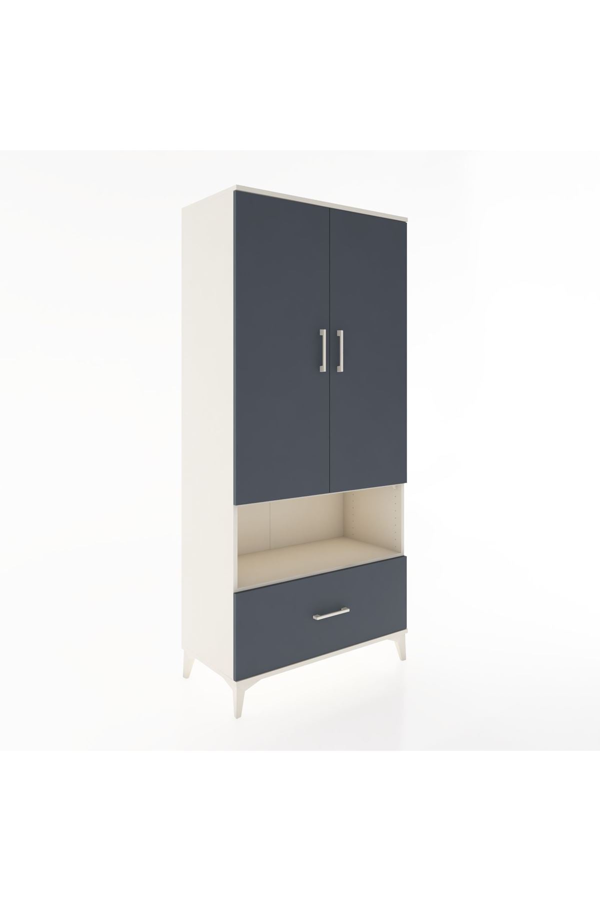 Hyperion Dolap 3 Raflı Tek Çekmeceli Tek Askılı 88x44x195 - S60M018V2B
