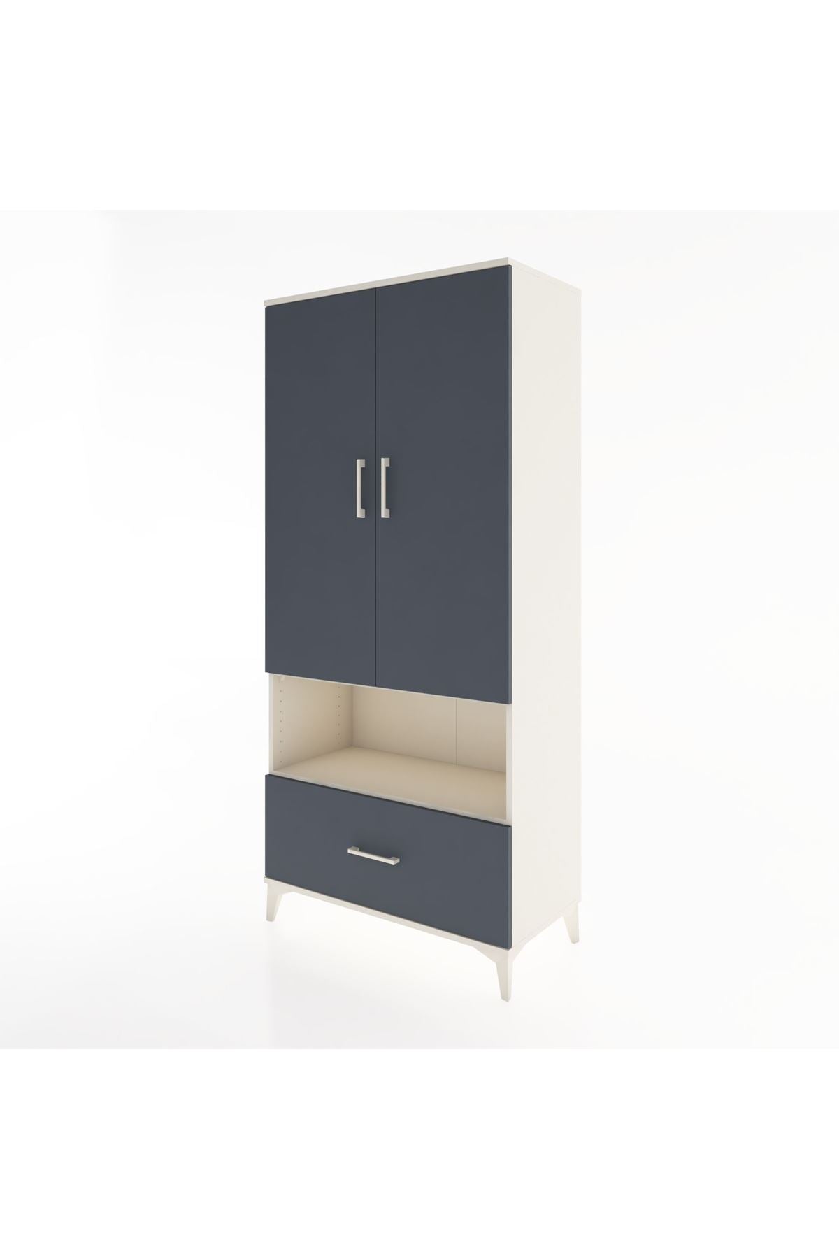 Hyperion Dolap 3 Raflı Tek Çekmeceli Tek Askılı 88x44x195 - S60M018V2B