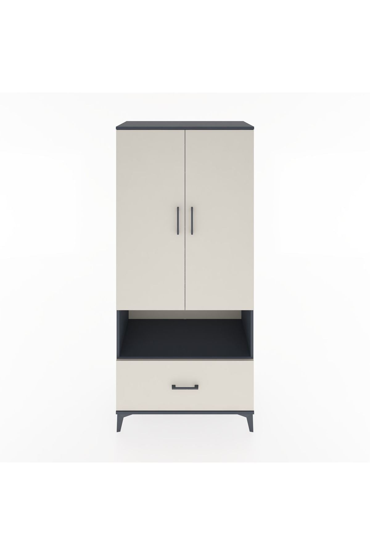 Hyperion Dolap 3 Raflı Tek Çekmeceli Tek Askılı 88x44x195 - S60M018V4B