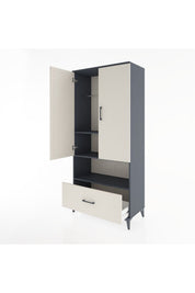 Hyperion Dolap 3 Raflı Tek Çekmeceli Tek Askılı 88x44x195 - S60M018V4B