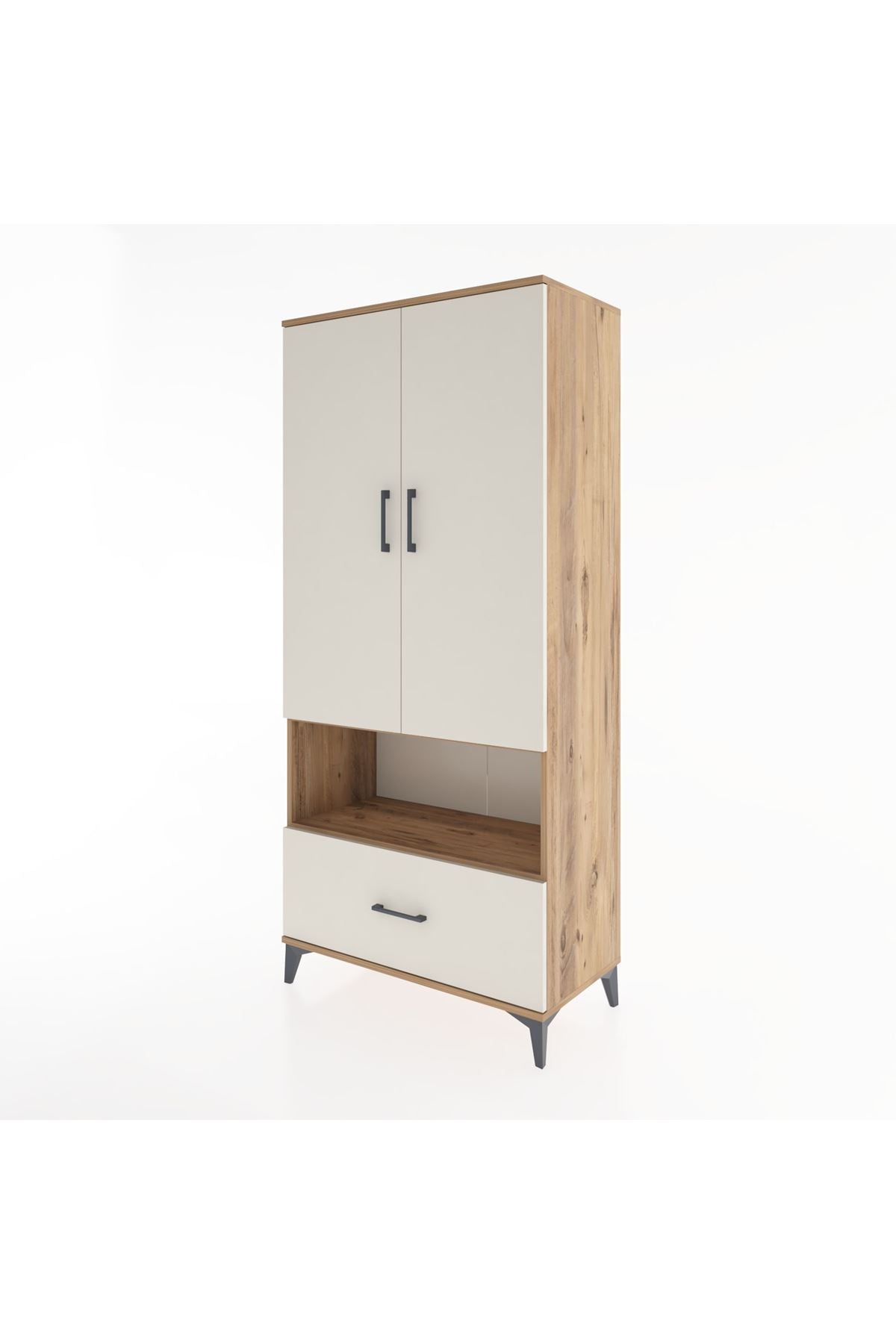 Hyperion Dolap 3 Raflı Tek Çekmeceli Tek Askılı 88x44x195 - S60M018V7B