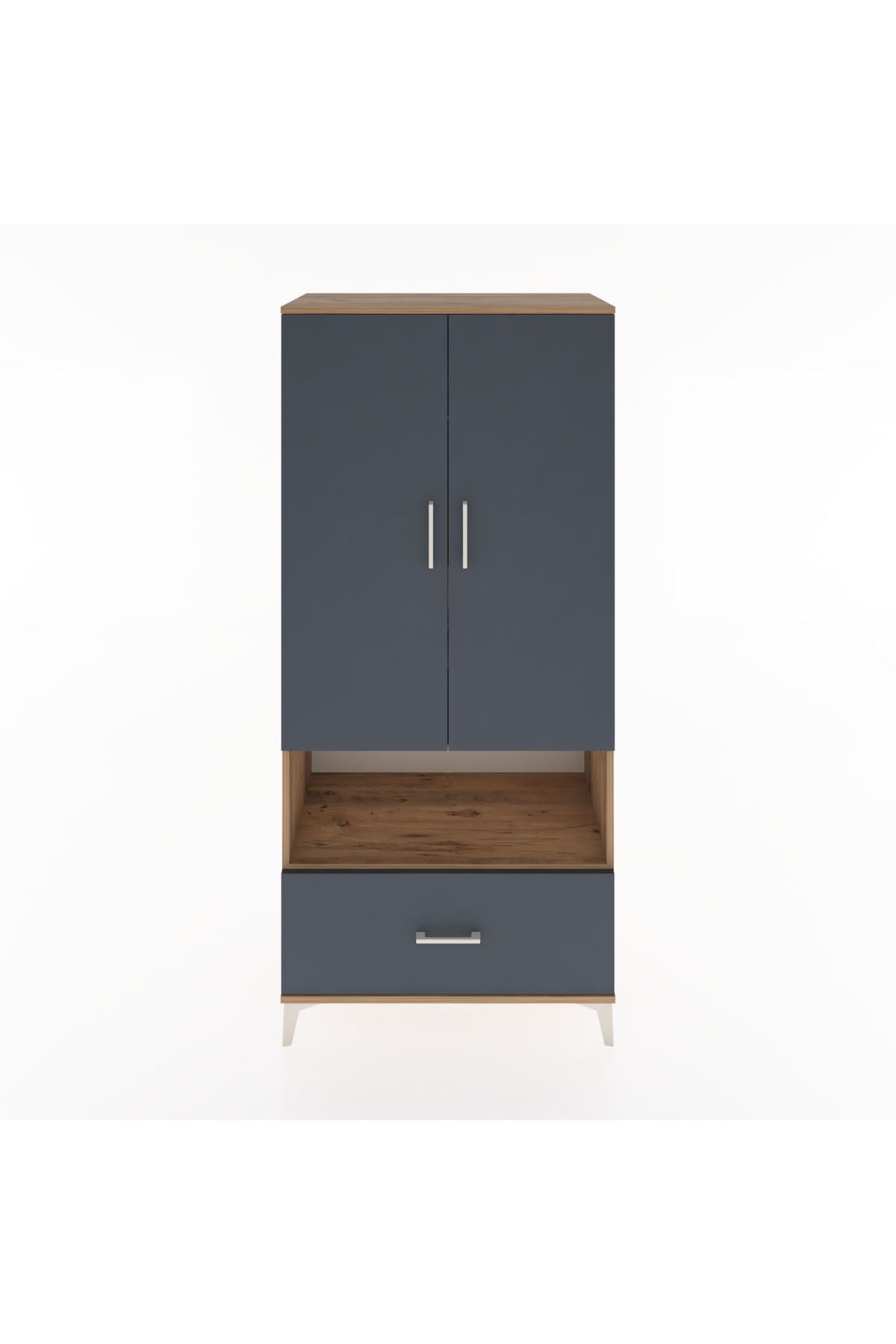 Hyperion Dolap 3 Raflı Tek Çekmeceli Tek Askılı 88x44x195 - S60M018V8B