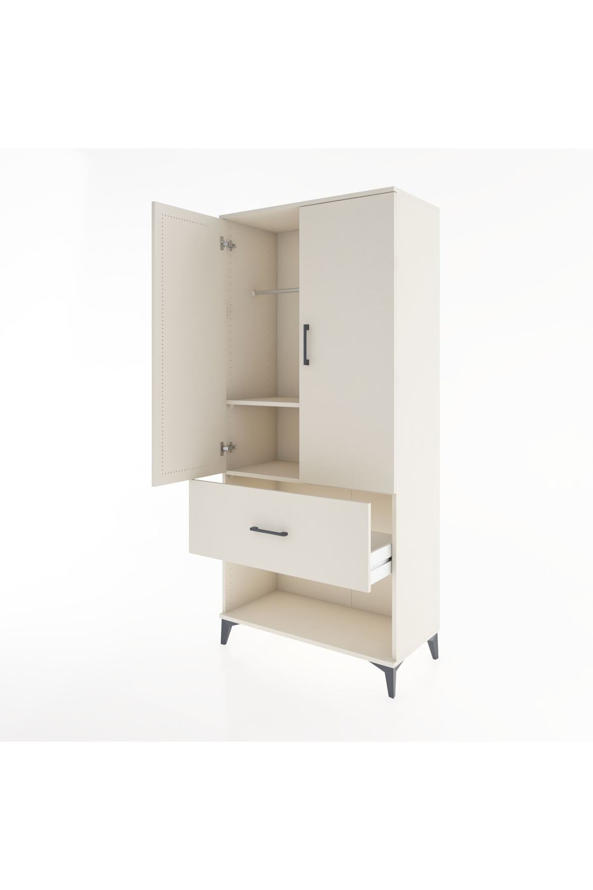 Hyperion Dolap 2 Raflı Tek Çekmeceli Tek Askılı 88x44x195 - S60M019V1B