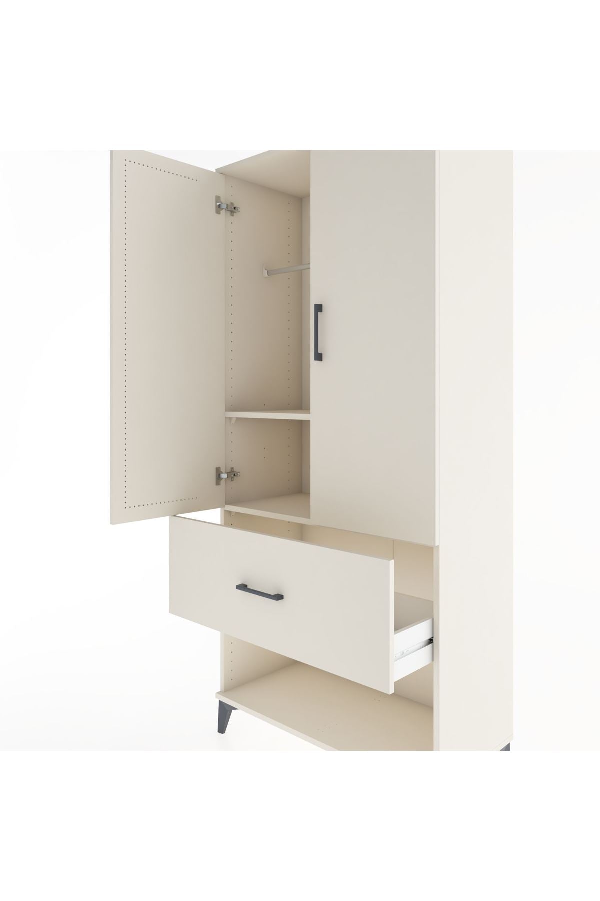 Hyperion Dolap 2 Raflı Tek Çekmeceli Tek Askılı 88x44x195 - S60M019V1B