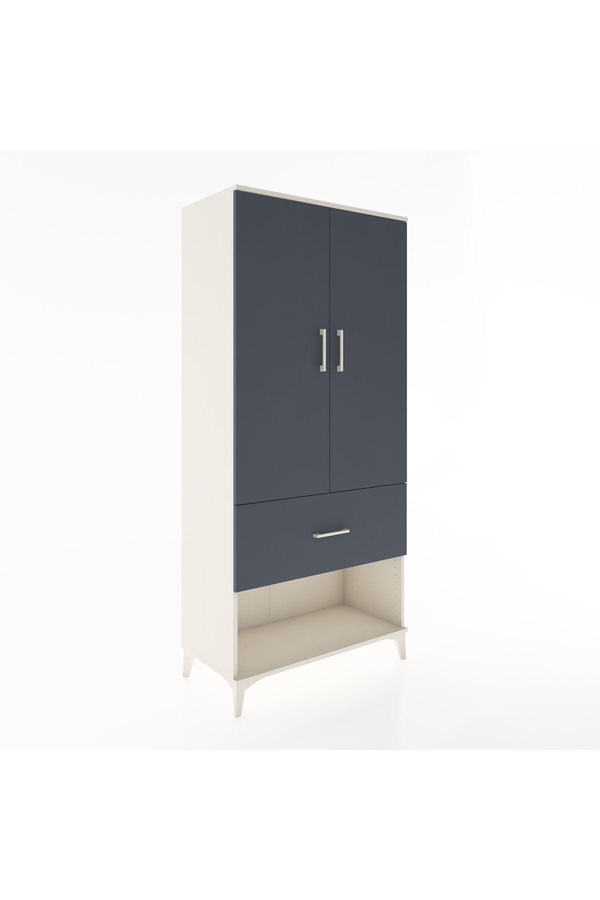 Hyperion Dolap 2 Raflı Tek Çekmeceli Tek Askılı 88x44x195 - S60M019V2B