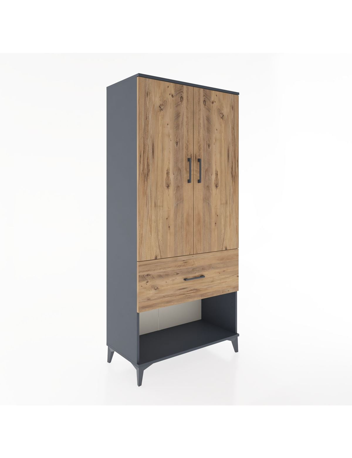 Hyperion Dolap 2 Raflı Tek Çekmeceli Tek Askılı 88x44x195 - S60M019V6B