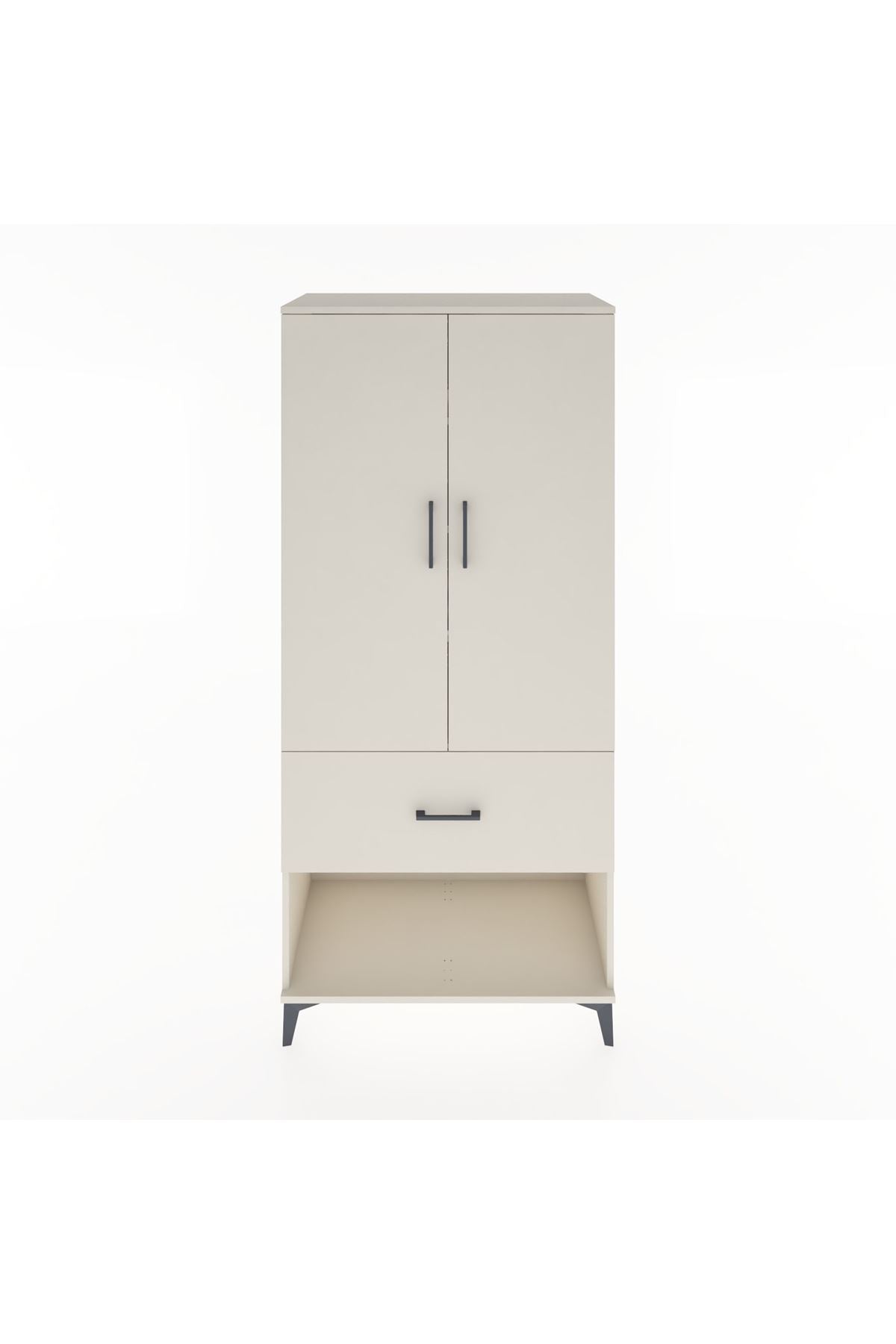 Hyperion Dolap 4 Raflı Tek Çekmeceli 2 Kapaklı 88x44x195 - S60M020V1B