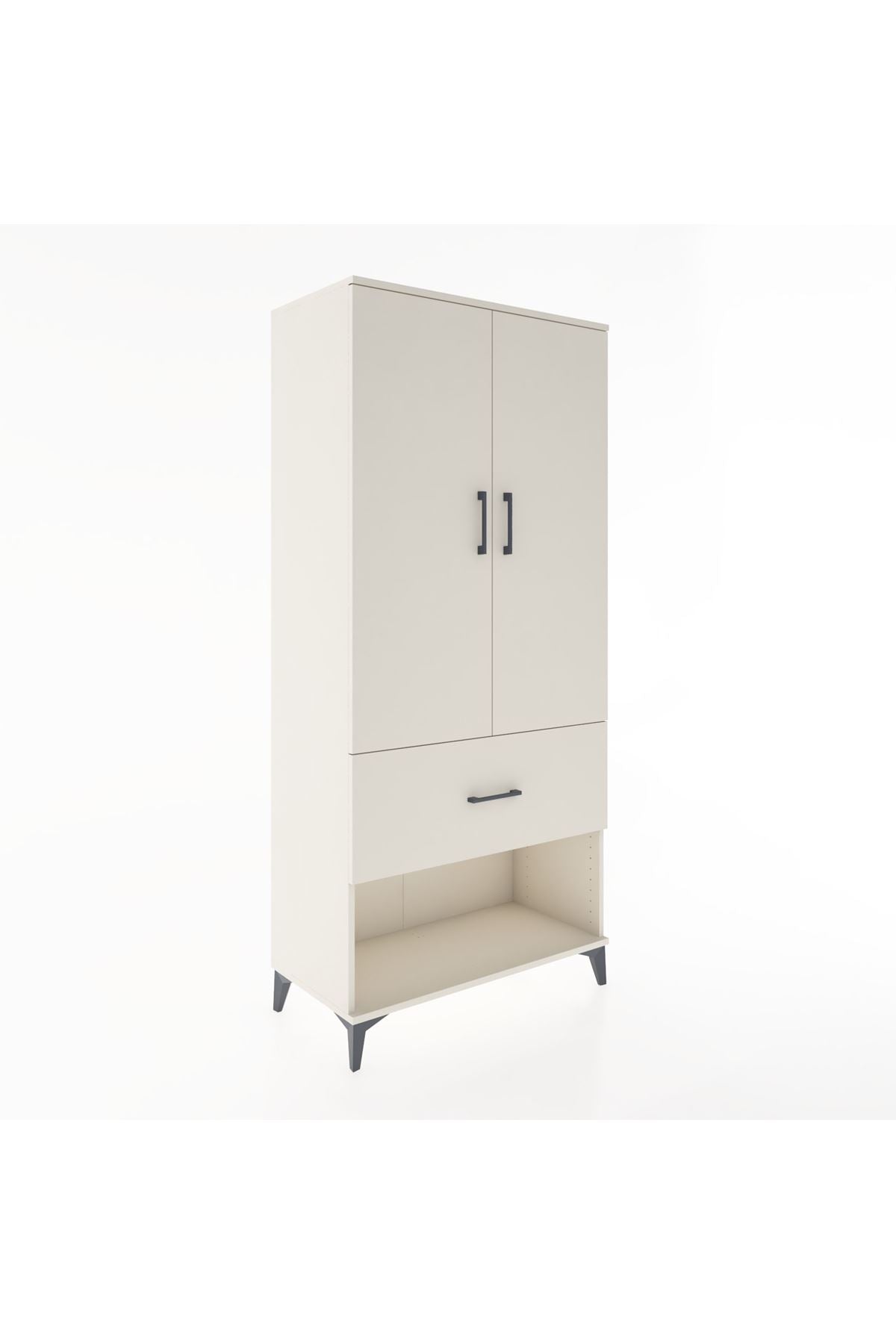 Hyperion Dolap 4 Raflı Tek Çekmeceli 2 Kapaklı 88x44x195 - S60M020V1B