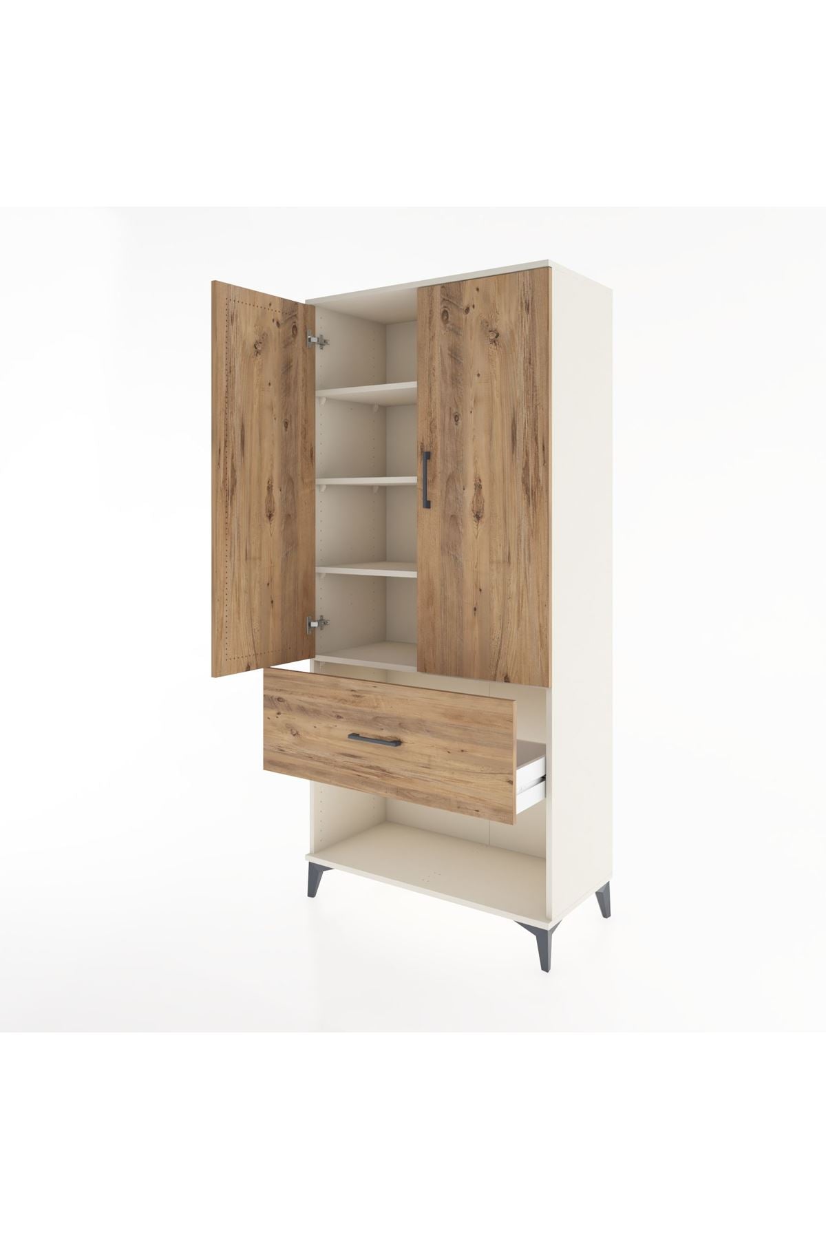 Hyperion Dolap 4 Raflı Tek Çekmeceli 2 Kapaklı 88x44x195 - S60M020V3B