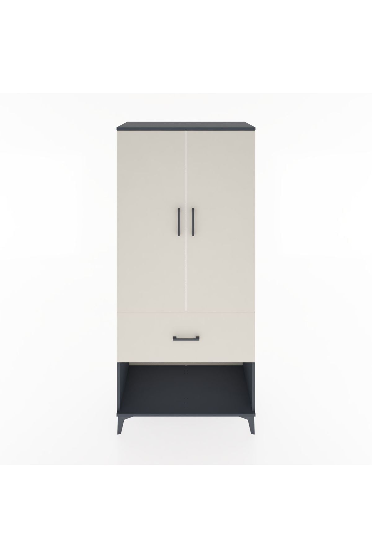 Hyperion Dolap 4 Raflı Tek Çekmeceli 2 Kapaklı 88x44x195 - S60M020V4B