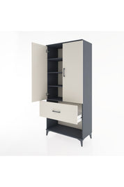 Hyperion Dolap 4 Raflı Tek Çekmeceli 2 Kapaklı 88x44x195 - S60M020V4B