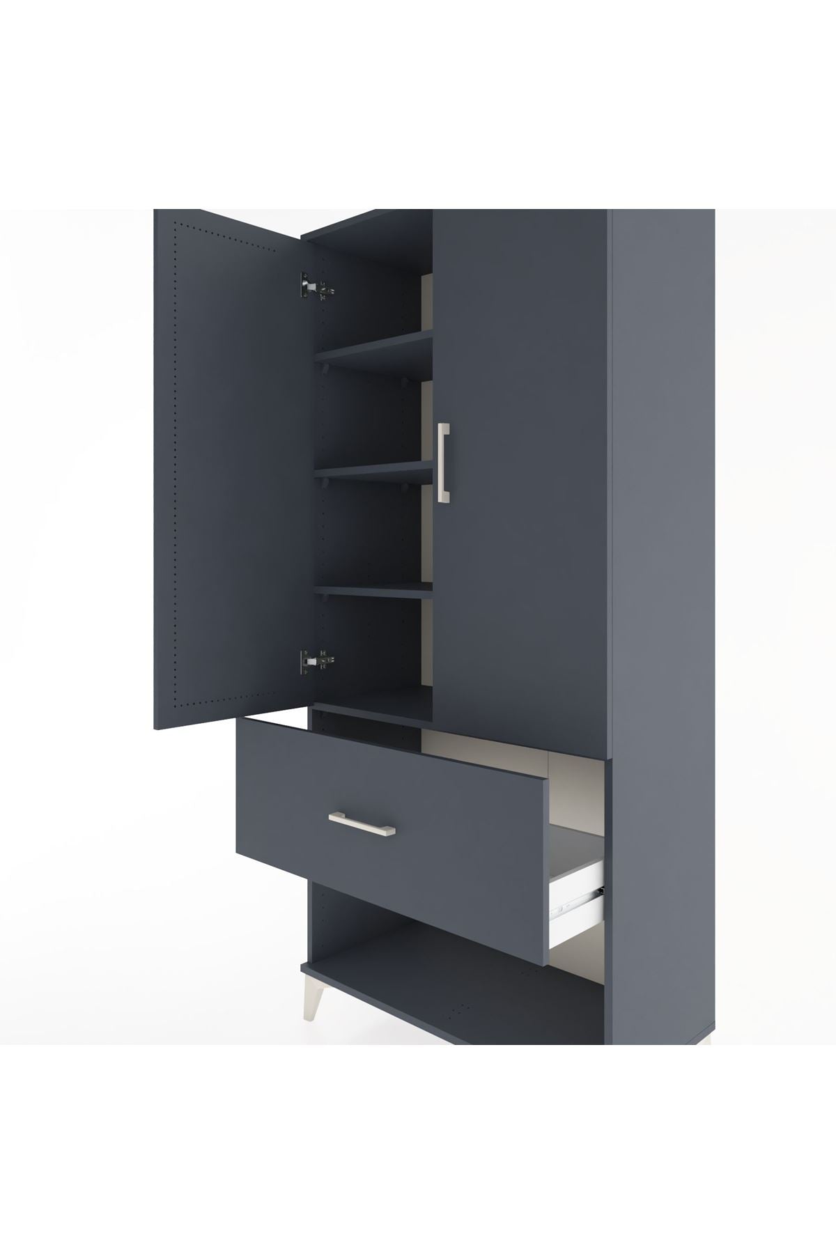 Hyperion Dolap 4 Raflı Tek Çekmeceli 2 Kapaklı 88x44x195 - S60M020V5B