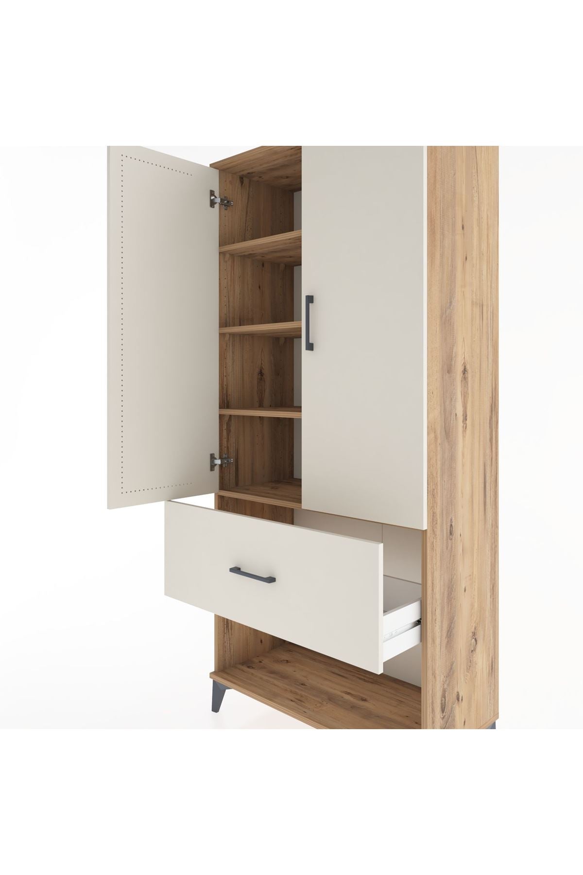 Hyperion Dolap 4 Raflı Tek Çekmeceli 2 Kapaklı 88x44x195 - S60M020V7B