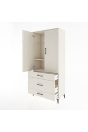 Hyperion Dolap 2 Raflı 3 Çekmeceli Tek Askılı 88x44x195 - S60M021V1B