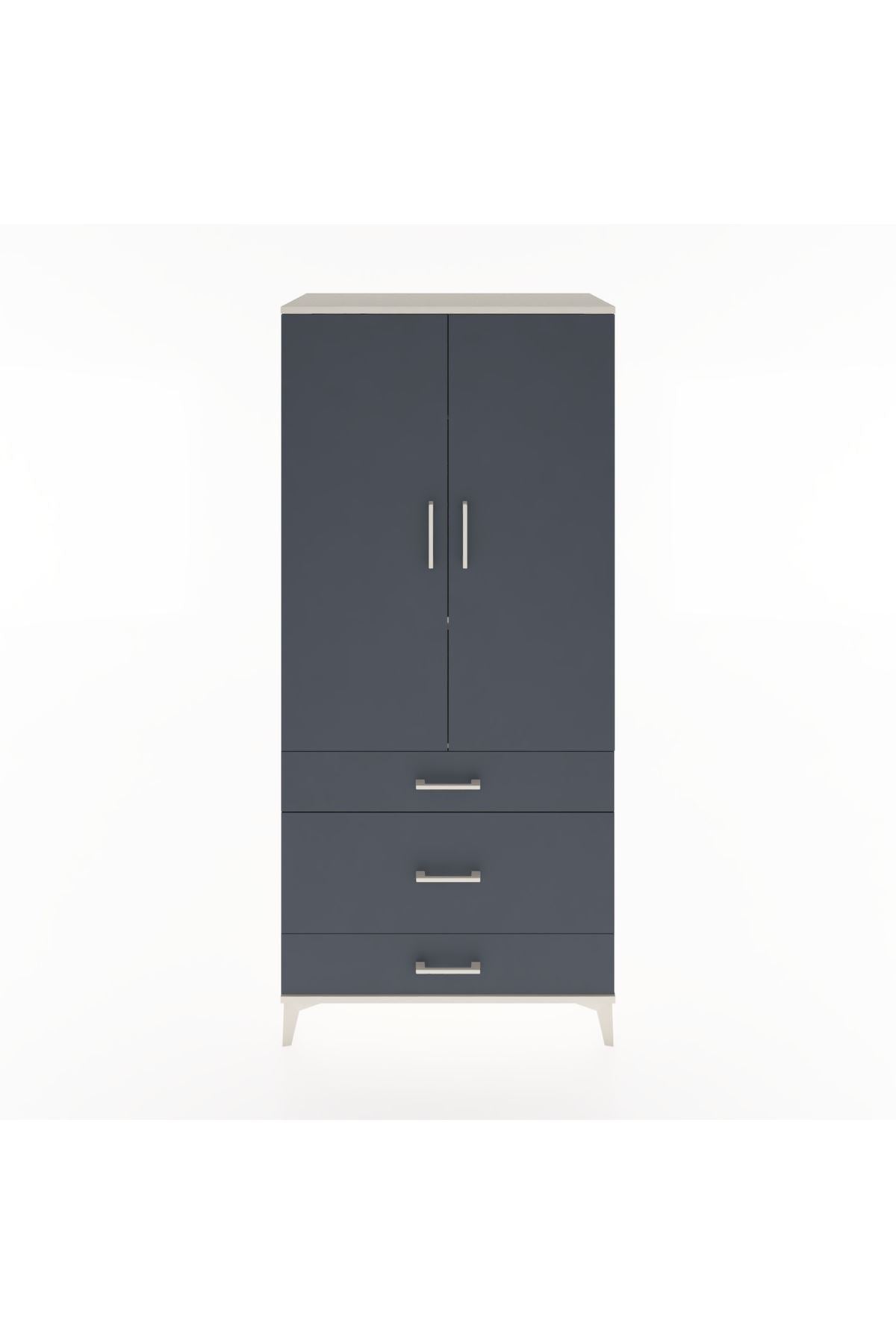Hyperion Dolap 2 Raflı 3 Çekmeceli Tek Askılı 88x44x195 - S60M021V2B