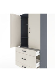Hyperion Dolap 2 Raflı 3 Çekmeceli Tek Askılı 88x44x195 - S60M021V4B